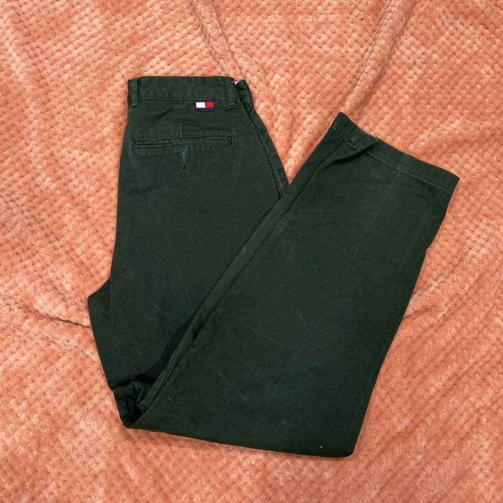 90's Vintage Pleated Green Tommy Hilfiger  Teen Pants Size 16 (27x28) Grunge